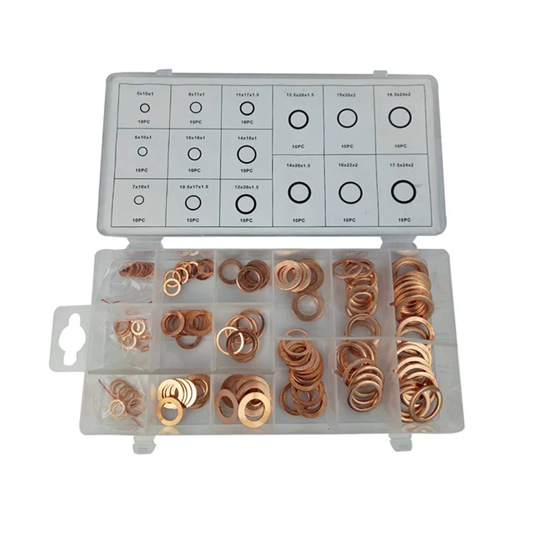 Special 150PC red copper gasket combination set Sealing gasket for marine meter Multi specification precision
Special 150PC red copper gasket combination set Sealing gasket for marine meter Multi specification precision