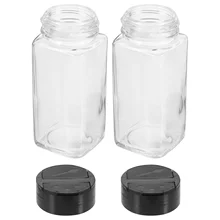 2 Pcs Castor Seasoning Shaker Salt Pepper Holder Container Sugar Bowl Gold Shakers Kitchen Supplies Plastic Travel Household