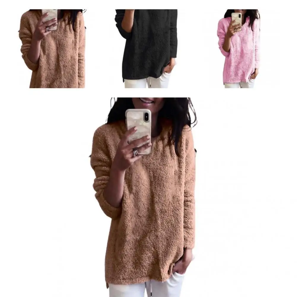Skin-touch Great Flannel Solid Color Base Sweater Crew Neck Autumn Tee Shirt Anti-shrink for Home
Skin-touch Great Flannel Solid Color Base Sweater Crew Neck Autumn Tee Shirt Anti-shrink for Home