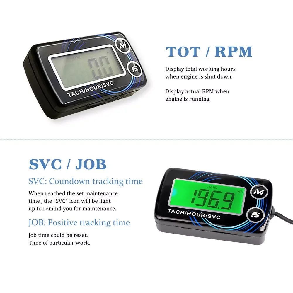 AUTO PARTS Tach Hour meter Motorcycle Meter Digital Tachometer Engine Resettable Maintenace Alert RPM Counter For Chainsaws Boat
AUTO PARTS Tach Hour meter Motorcycle Meter Digital Tachometer Engine Resettable Maintenace Alert RPM Counter For Chainsaws Boat