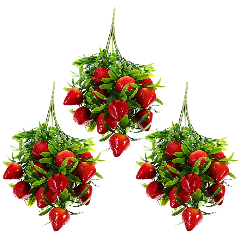 3 Pcs Home Accents Decor Simulation Strawberry Bouquet Fake Ornament Branch DIY Artificial Festival
3 Pcs Home Accents Decor Simulation Strawberry Bouquet Fake Ornament Branch DIY Artificial Festival