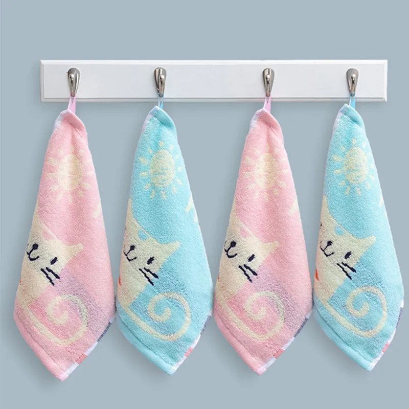 1Pc 25x25cm Small Cartoon Cat Jacquard Square Face Towel Cotton Children Soft Absorbent Wash Cloth With Hook
1Pc 25x25cm Small Cartoon Cat Jacquard Square Face Towel Cotton Children Soft Absorbent Wash Cloth With Hook