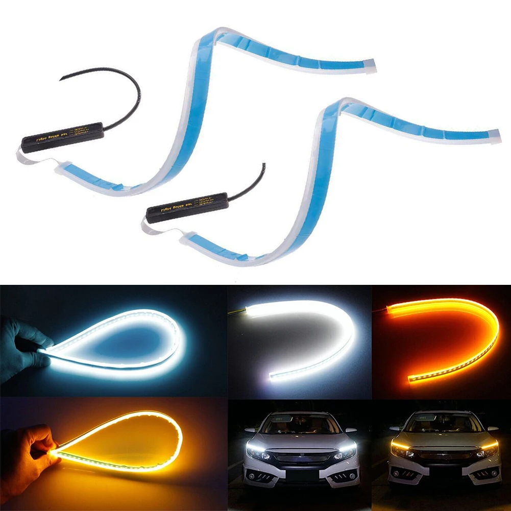 Automotive Car Turn Signal Light LED Strip Car Lights Soft Silicone White-Yellow 2 Pcs/pair Daytime Running Light
Automotive Car Turn Signal Light LED Strip Car Lights Soft Silicone White-Yellow 2 Pcs/pair Daytime Running Light