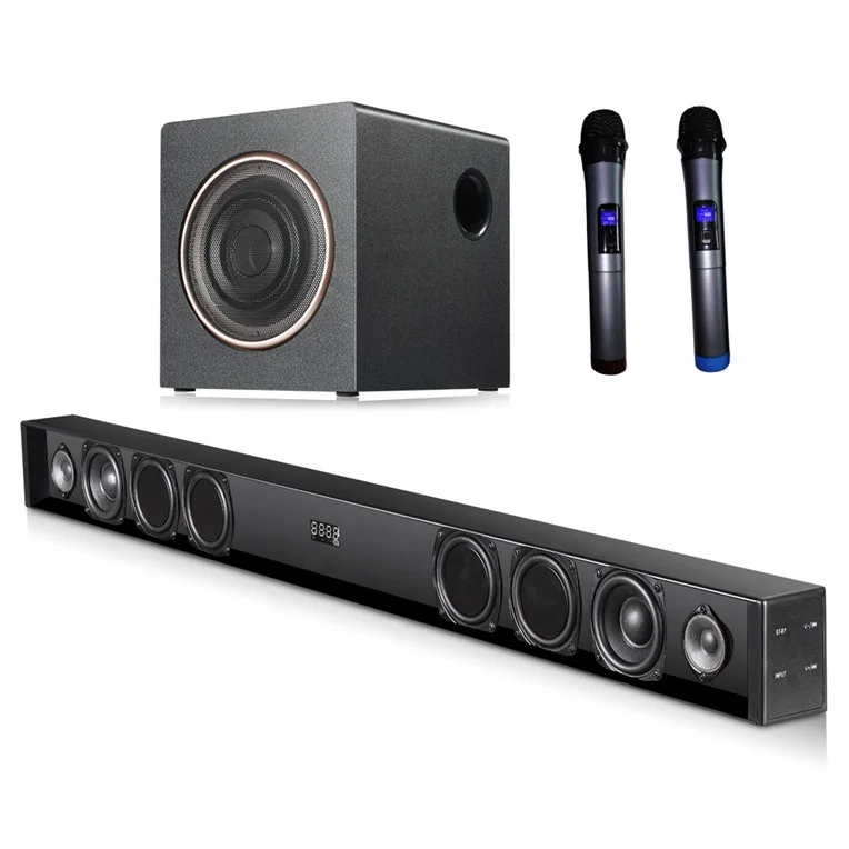 Wireless BT Soundbar Wireless Home Theatre System Soundbar With Pair Handheld Microphones
Wireless BT Soundbar Wireless Home Theatre System Soundbar With Pair Handheld Microphones
