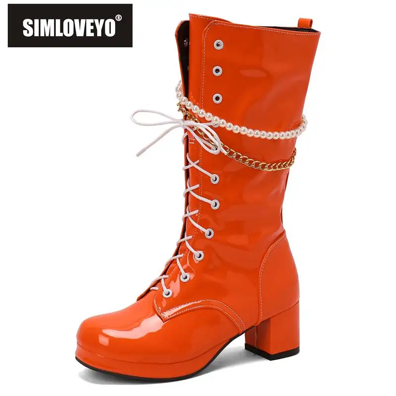 Женские ботинки с круглым носком SIMLOVEYO, высокий каблук 27 см, платформа 5,5 см, 2 см, на молнии, со шнуровкой, цепочкой и бусинами, большой размер ...
Женские ботинки с круглым носком SIMLOVEYO, высокий каблук 27 см, платформа 5,5 см, 2 см, на молнии, со шнуровкой, цепочкой и бусинами, большой размер ...