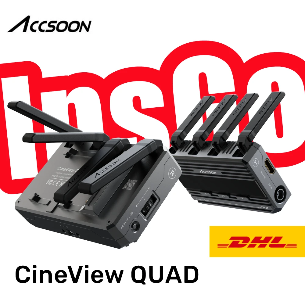 ACCSOON CineView QUAD SDI&HDMI 2.4GHz 5GHz Dual-Band 500ft Wireless Camera Video Transmission Receiver Transmitter System
ACCSOON CineView QUAD SDI&HDMI 2.4GHz 5GHz Dual-Band 500ft Wireless Camera Video Transmission Receiver Transmitter System