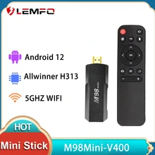 LEMFO M98Mini Smart TV Stick Android 12 Allwinner H313 4k Media Player Android 12.0 TV BOX 2.4G 5G Dual Wifi TV Dongle