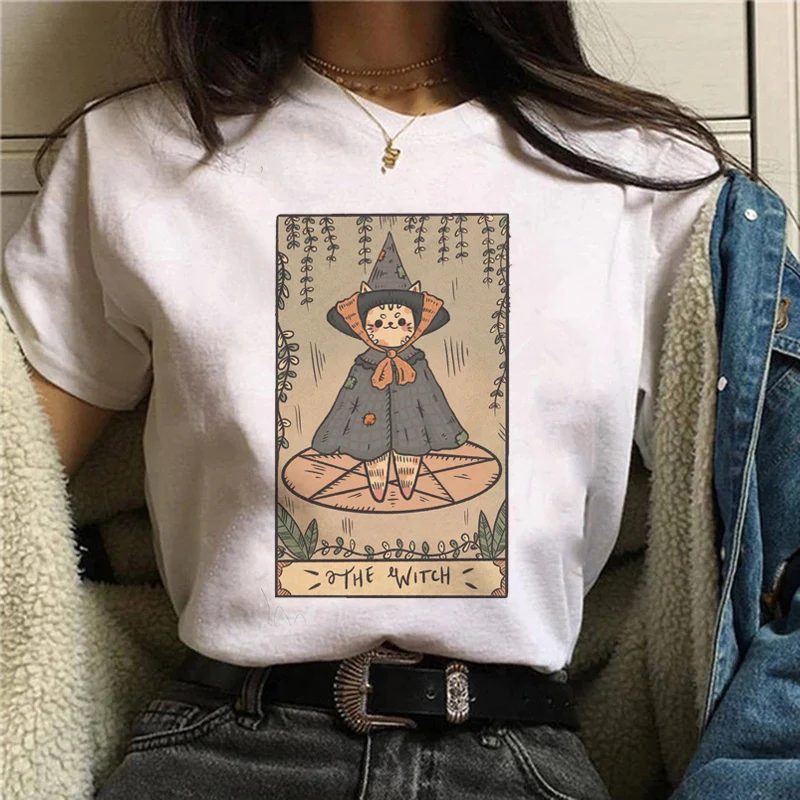 Women Tarot Cat Print Tshirt 90s Tshirt Trend Cartoon Summer Fashion Print Short Sleeve Lovely Clothes Tops Tees Tshirt T-Shirt
Women Tarot Cat Print Tshirt 90s Tshirt Trend Cartoon Summer Fashion Print Short Sleeve Lovely Clothes Tops Tees Tshirt T-Shirt