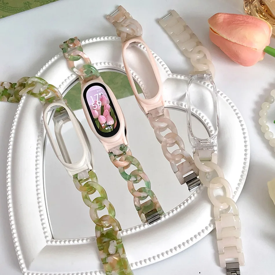 Ремешок для Xiaomi Mi Band 8 7 6 5 4, модный браслет с градиентом янтарных цветов из смолы, акриловый сменный Браслет для Miband 8 3
Ремешок для Xiaomi Mi Band 8 7 6 5 4, модный браслет с градиентом янтарных цветов из смолы, акриловый сменный Браслет для Miband 8 3