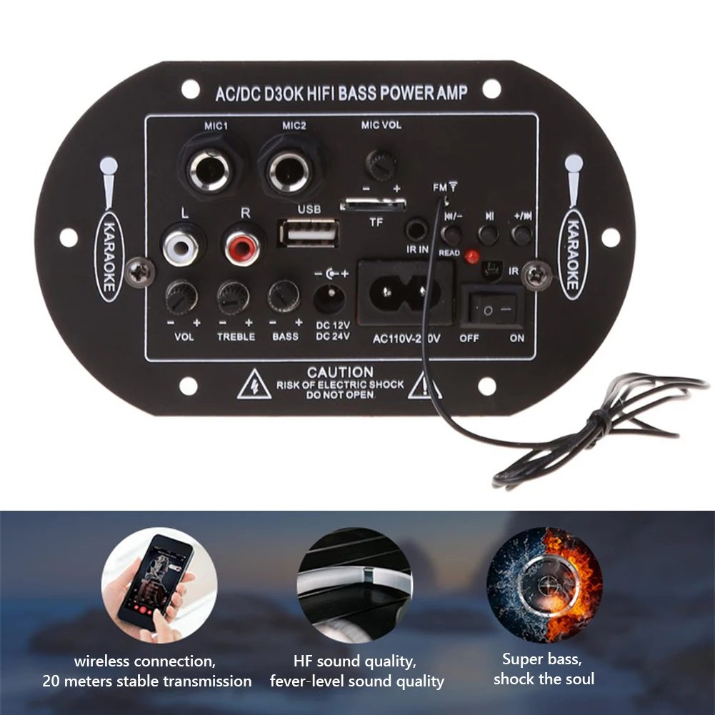 D3OK Home Audio Power Amplifier Board HiFi Bass Bluetooth-compatible Audio Amplifier Board with Remote Control
D3OK Home Audio Power Amplifier Board HiFi Bass Bluetooth-compatible Audio Amplifier Board with Remote Control