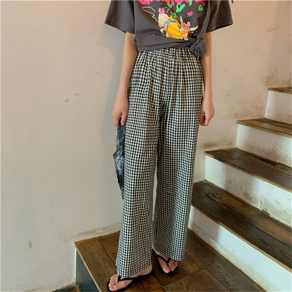 PLAMTEE Black Plaid New Summer Trousers Women Slim Straight Chic Fashion All Match High Street 2022 Loose Casual OL Pants
PLAMTEE Black Plaid New Summer Trousers Women Slim Straight Chic Fashion All Match High Street 2022 Loose Casual OL Pants