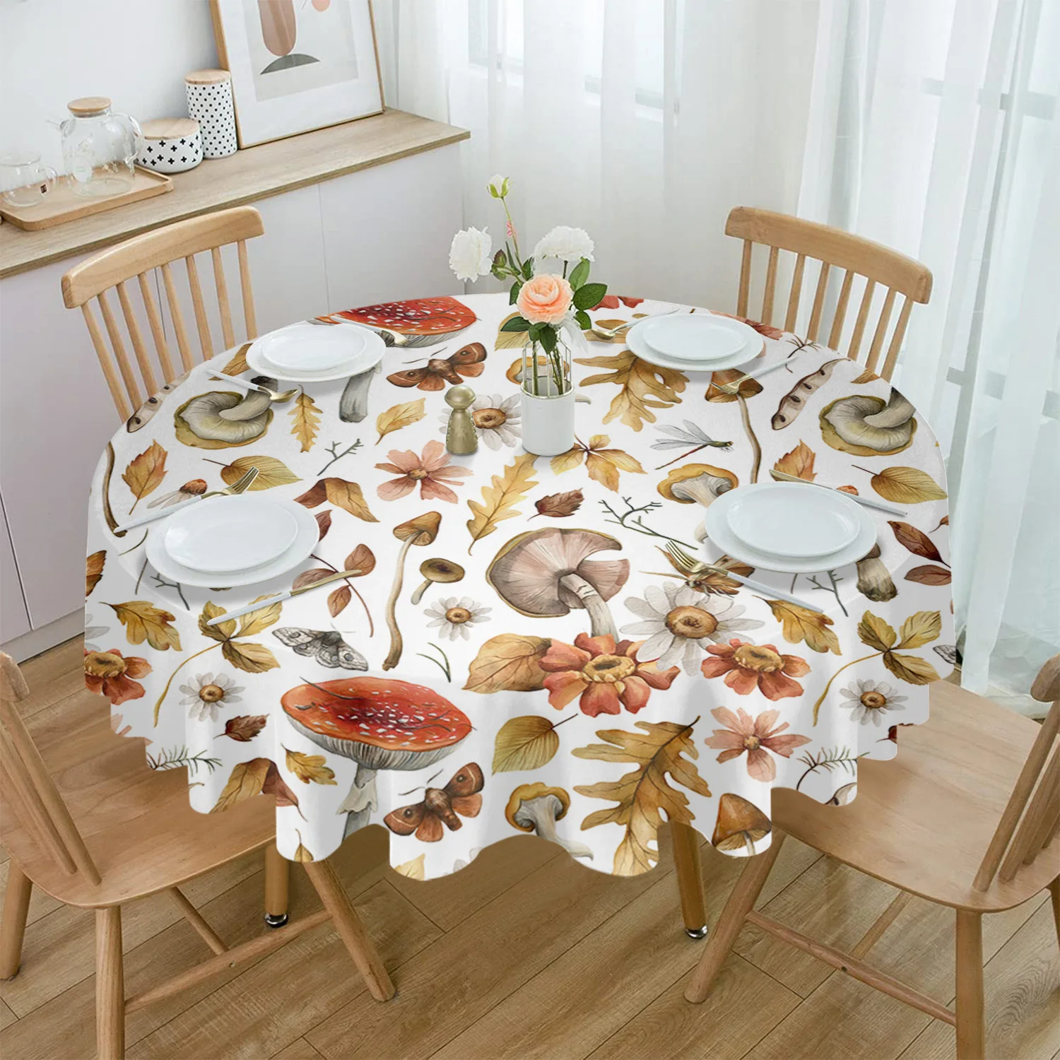 Autumn Flower Mushroom Round Tablecloth Party Kitchen Dinner Table Cover Holiday Decor Waterproof Tablecloths
Autumn Flower Mushroom Round Tablecloth Party Kitchen Dinner Table Cover Holiday Decor Waterproof Tablecloths