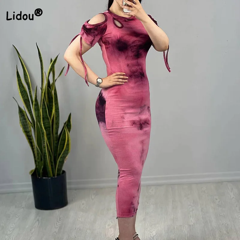 Sexy Hollow Out Splicing Lacing Pencil Skirt Summer for Women Round Neck Tie Dye Short Sleeve Skinny Bag Hip Midi Party Dresses
Sexy Hollow Out Splicing Lacing Pencil Skirt Summer for Women Round Neck Tie Dye Short Sleeve Skinny Bag Hip Midi Party Dresses