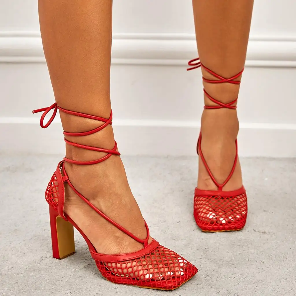 GIGIFOX Brand New Big Size 42 High Heels Net Ankle Wrap Square Toe Party Summer Sandals Women's Shoes
GIGIFOX Brand New Big Size 42 High Heels Net Ankle Wrap Square Toe Party Summer Sandals Women's Shoes