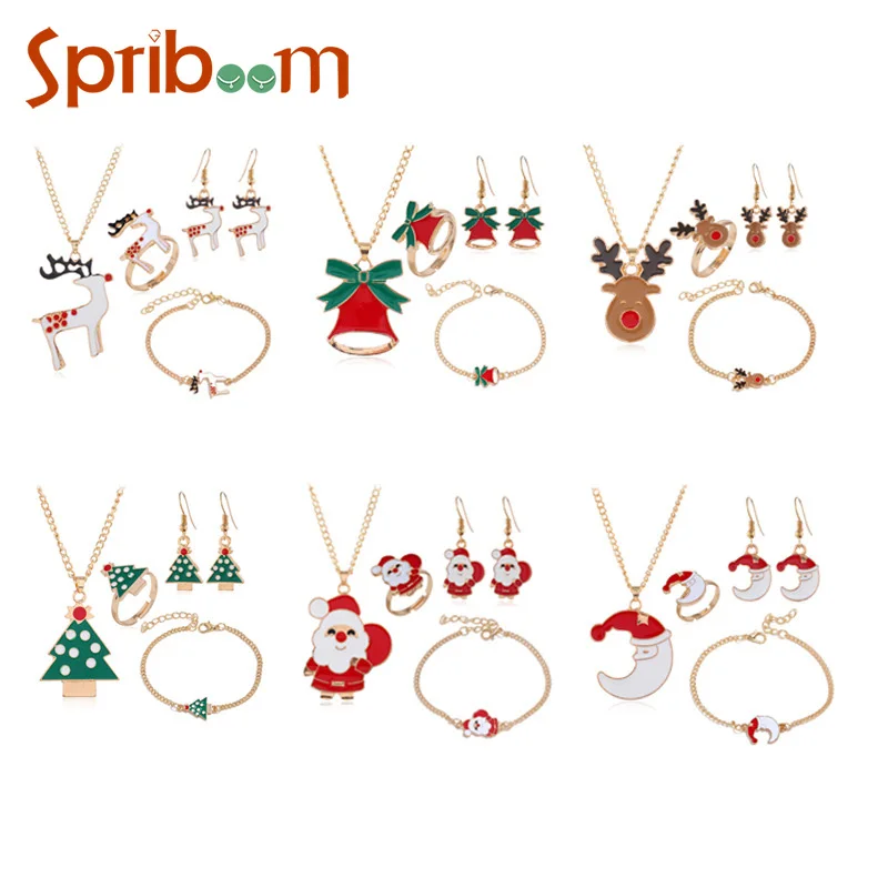 New Christmas Jewelry Sets for Women Santa Claus Christmas Tree Necklaces Bracelet Rings Drop Earring Party Girl Ornaments Gifts
New Christmas Jewelry Sets for Women Santa Claus Christmas Tree Necklaces Bracelet Rings Drop Earring Party Girl Ornaments Gifts