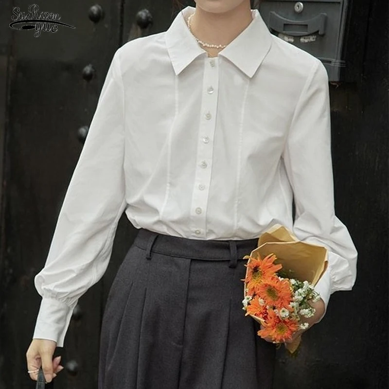 French Lapel White Shirt Spring Loose Long-sleeved Office Lady Blouse Fashion Button All-match Shirt Casual Cotton Clothes 19182
French Lapel White Shirt Spring Loose Long-sleeved Office Lady Blouse Fashion Button All-match Shirt Casual Cotton Clothes 19182