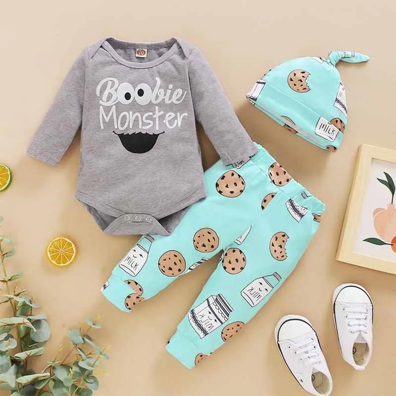 Hibobi Clothes Set 3-piece Letter Pattern Bodysuit & Pants & Hat for Baby Newborn Kids Cotton Jumpsuit
Hibobi Clothes Set 3-piece Letter Pattern Bodysuit & Pants & Hat for Baby Newborn Kids Cotton Jumpsuit