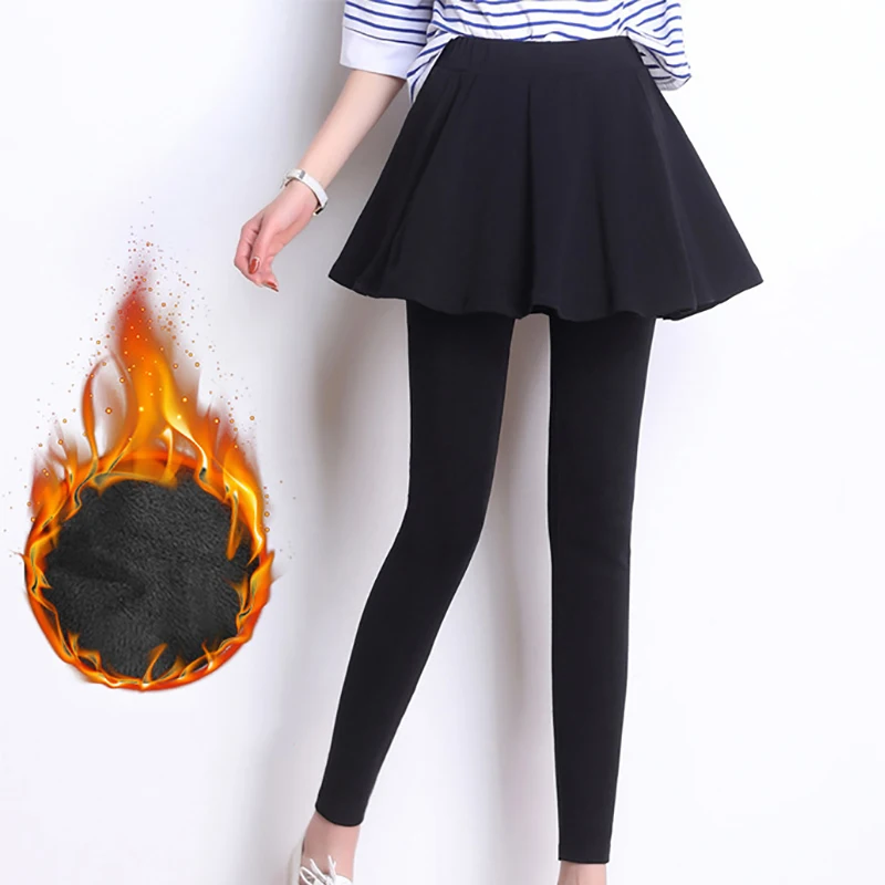 Женские плиссированные юбки, леггинсы, утепленные плюшевые зимние теплые брюки, теплые облегающие брюки, женская уличная одежда 4XL 
Женские плиссированные юбки, леггинсы, утепленные плюшевые зимние теплые брюки, теплые облегающие брюки, женская уличная одежда 4XL