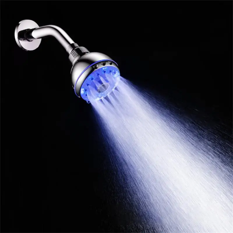 

Bathroom 3/7 Color Changing LED Shower Head Temperature Sensor Handheld Mineral Anion Spa High Pressure Filter Shower Head