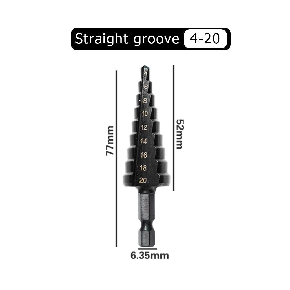 3-12/4-12/4-20mm HSS Step Drill Bit Straight Groove Titanium High Speed Steel Coated Hole Cutter Drilling Power Tool Part
3-12/4-12/4-20mm HSS Step Drill Bit Straight Groove Titanium High Speed Steel Coated Hole Cutter Drilling Power Tool Part