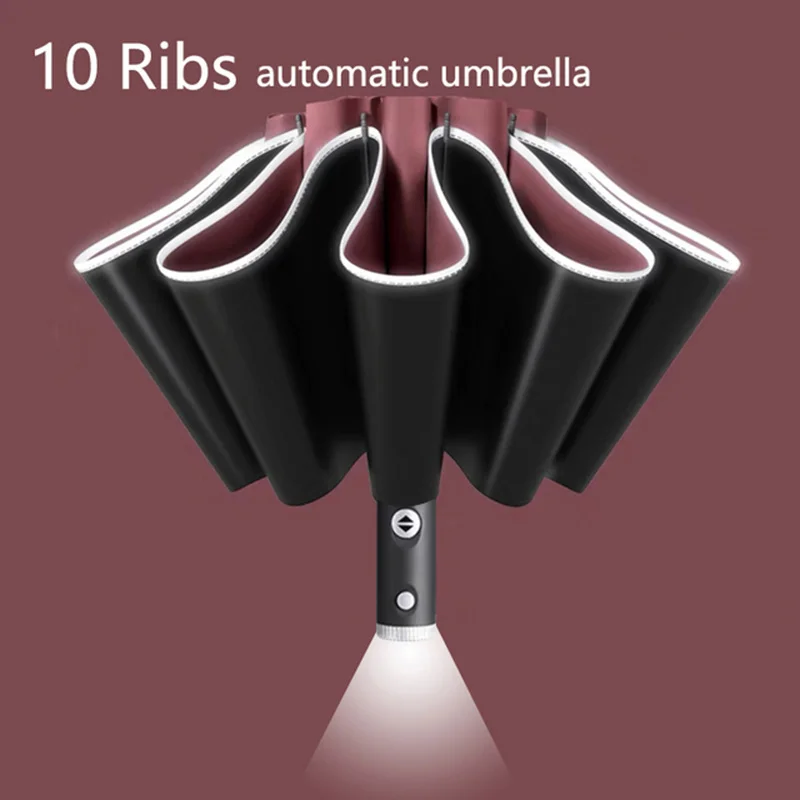 Fully Automatic UV Umbrella With LED Flashlight Reflective Stripe Reverse Large Umbrellas For Rain Sun Heat Insulation Parasol
Fully Automatic UV Umbrella With LED Flashlight Reflective Stripe Reverse Large Umbrellas For Rain Sun Heat Insulation Parasol