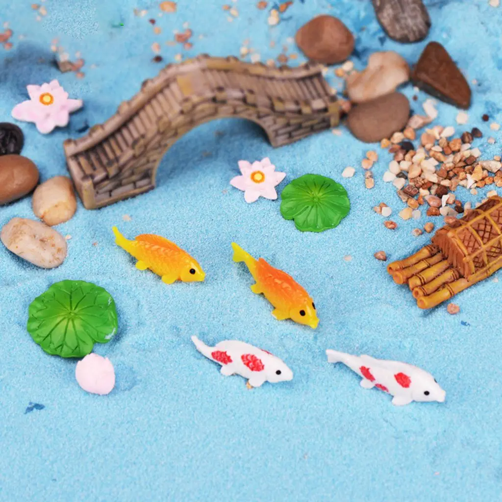 Miniatures Mini Fish Model DIY Terrarium Accessories Goldfish & Lotus Fairy Garden Moss Landscape Decor Children Toys
Miniatures Mini Fish Model DIY Terrarium Accessories Goldfish & Lotus Fairy Garden Moss Landscape Decor Children Toys