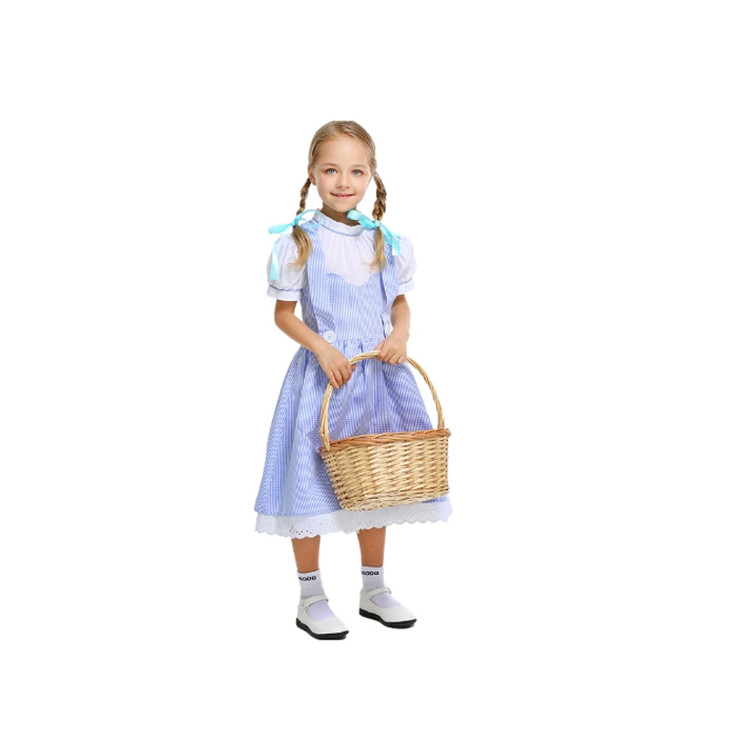 

2023 Womens Wizard Of Oz Dorothy Costume Fairytale Character Blue Gingham Dress Outfit Carnival Suits For Girls Kids S M L Xl