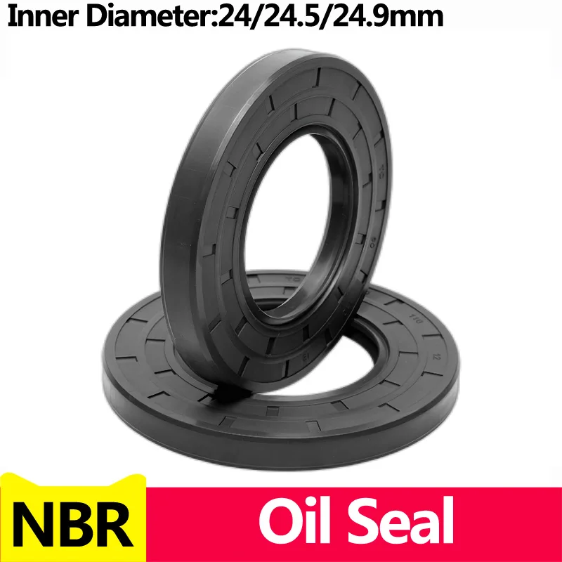 

NBR Framework Oil Seal TC Nitrile Rubber Cover Double Lip with Spring for Bearing Shaft,ID*OD*THK 24/24.5/24.9mm