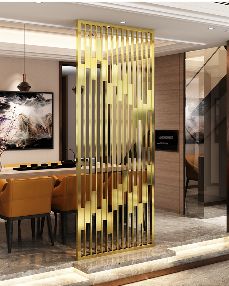 Customized stainless steel screen titanium new Chinese entrance partition hollow decoration customized light luxury hotel
Customized stainless steel screen titanium new Chinese entrance partition hollow decoration customized light luxury hotel