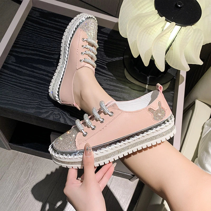 Women's Shoes 2023 Autumn New Rhinestone Platform White Shoes Women Fashion Elastic Band Pink Walking Shoes Plus Size Lazy Shoes
Women's Shoes 2023 Autumn New Rhinestone Platform White Shoes Women Fashion Elastic Band Pink Walking Shoes Plus Size Lazy Shoes