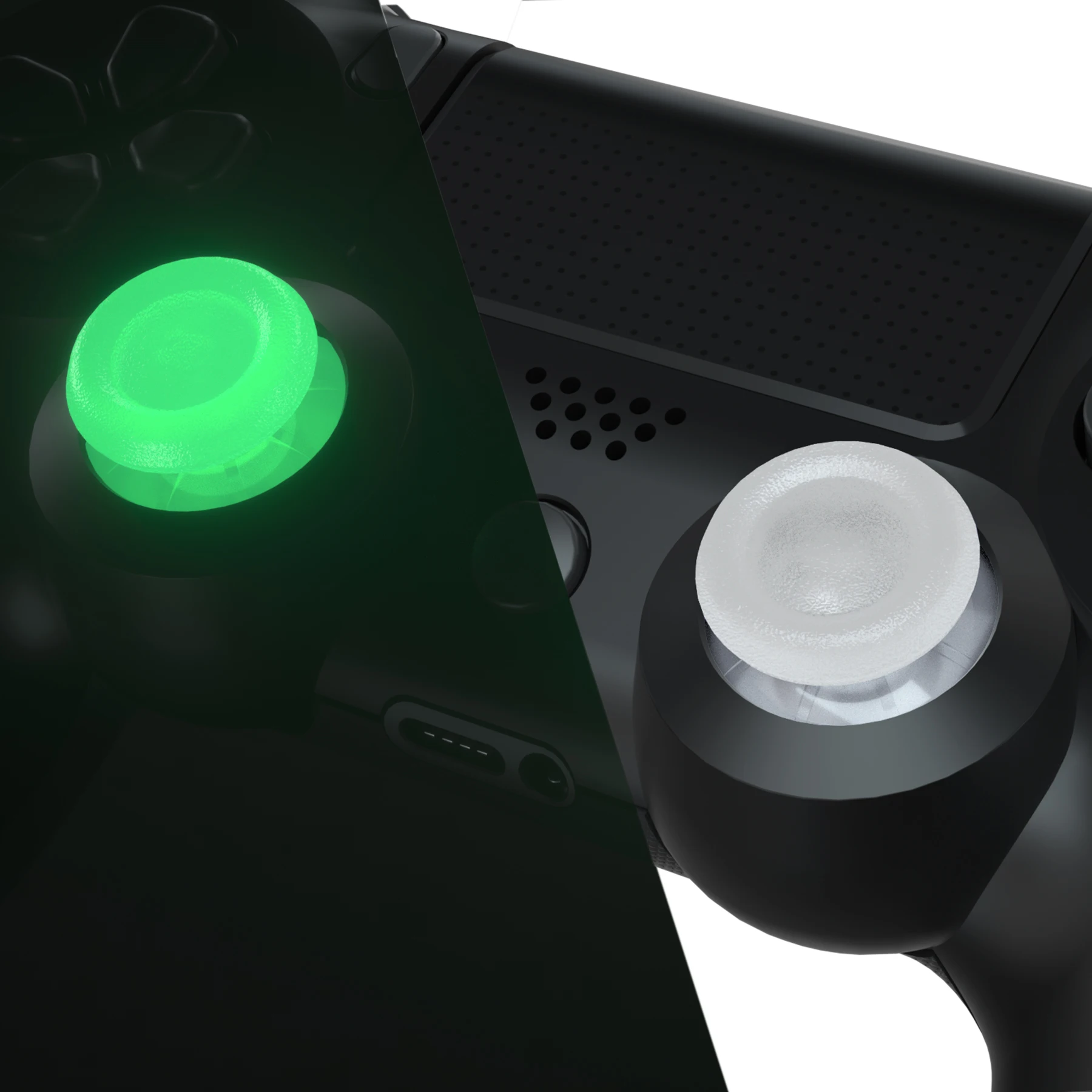 

eXtremeRate Glow in Dark - Green 3D Joystick Thumbsticks Analog Thumb Sticks for PS5 & PS4 All Model Controller
