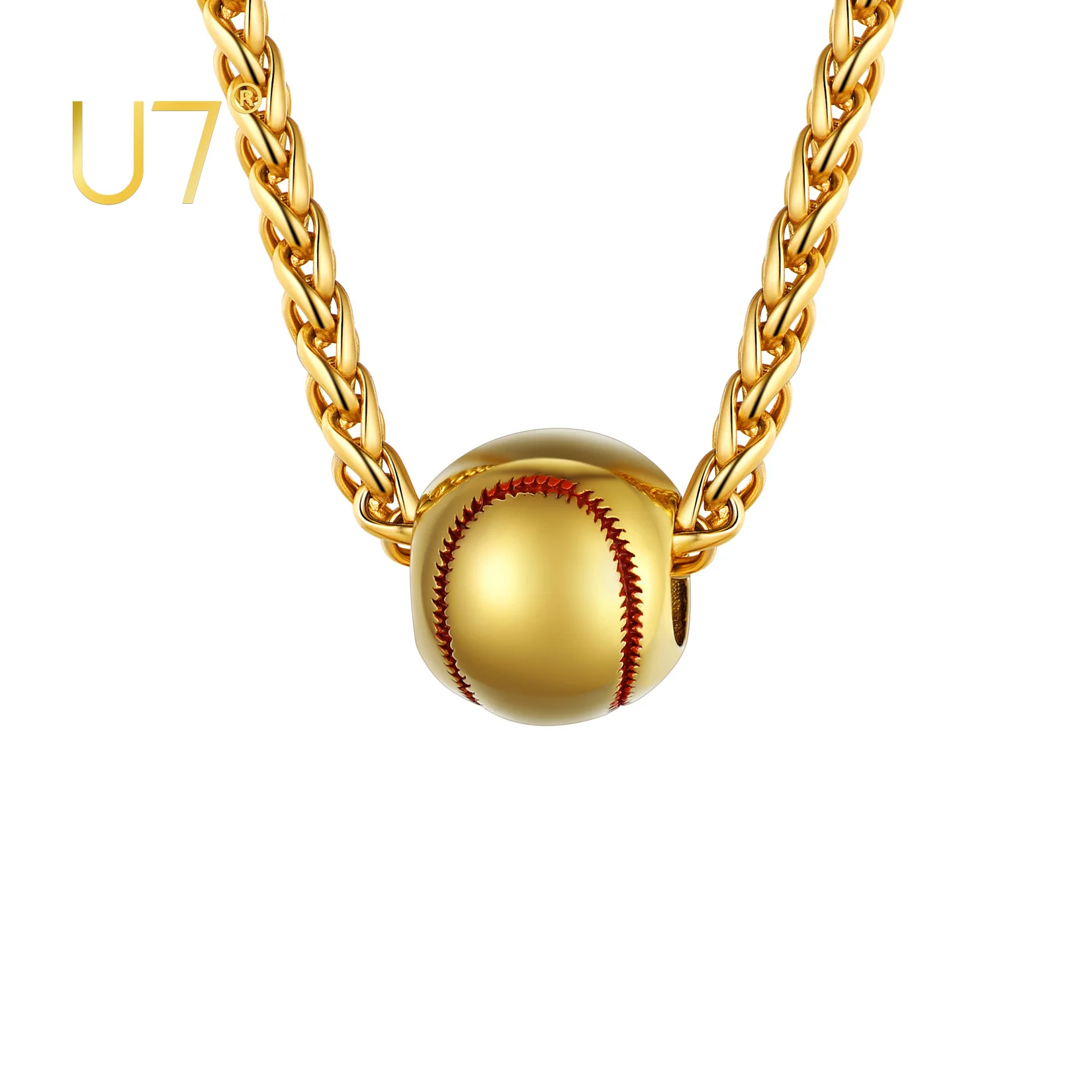 U7 Youth Baseball Necklace Stainless Steel Wheat Rope Chain Sport Pendant for Men Women
U7 Youth Baseball Necklace Stainless Steel Wheat Rope Chain Sport Pendant for Men Women