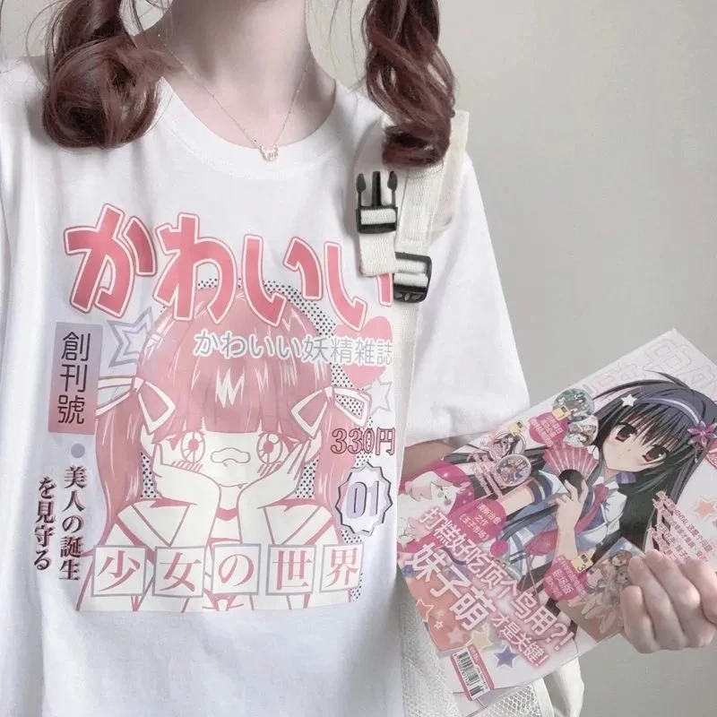 Japanese Two-Dimensional Cute Women T-Shirt New Kawayi Loose Student Anime Short Sleeve T-shirt Female Fashion Clothes Tops
Japanese Two-Dimensional Cute Women T-Shirt New Kawayi Loose Student Anime Short Sleeve T-shirt Female Fashion Clothes Tops