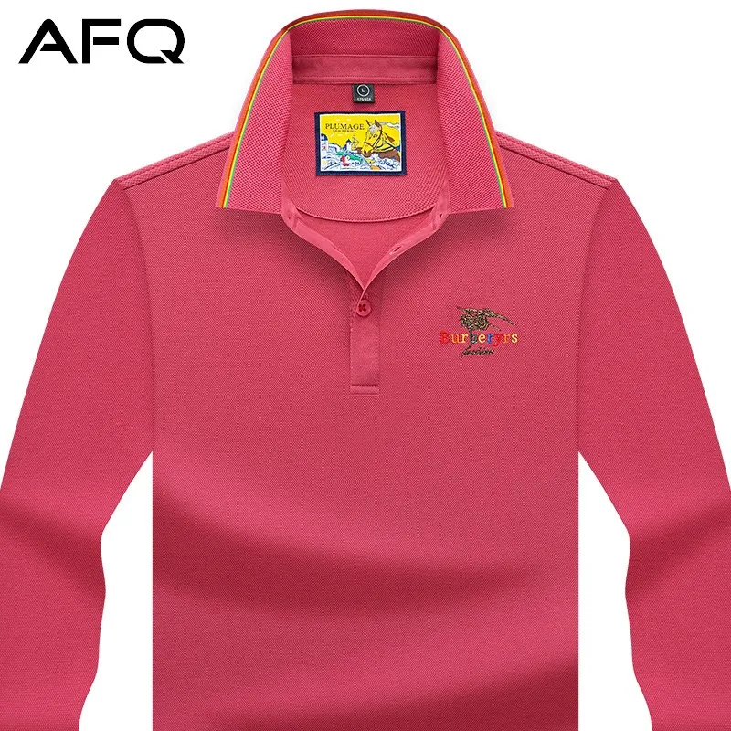 Autumn Afq Casual Solid Color Men's Long-Sleeved T-shirt Lapel Popular Men's Middle-Aged Polo Shirt Large Size Polo Shirt T
Autumn Afq Casual Solid Color Men's Long-Sleeved T-shirt Lapel Popular Men's Middle-Aged Polo Shirt Large Size Polo Shirt T