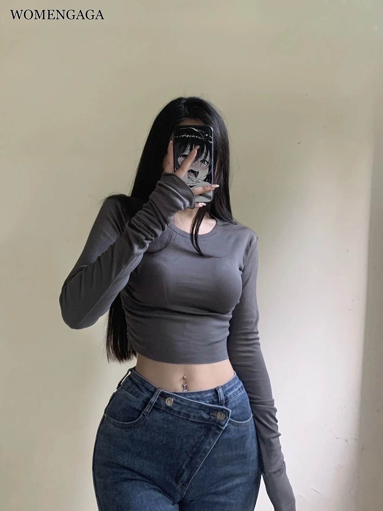 WOMENGAGA Spice Girl Solid Color Tshirt Women High Waist Thin Short Tight Long Sleeve Tees Tops Hot Sexy Korean Women 2022 E8MU
WOMENGAGA Spice Girl Solid Color Tshirt Women High Waist Thin Short Tight Long Sleeve Tees Tops Hot Sexy Korean Women 2022 E8MU
