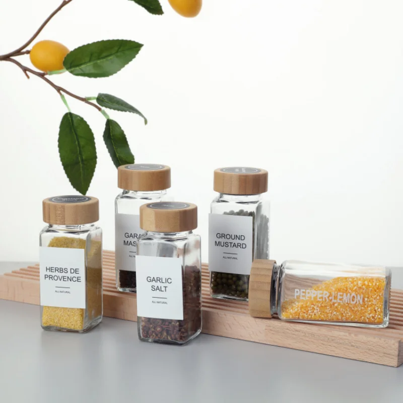 120ml Wholesale Acacia Wood Cover Square Glass Jars Kitchen Seasoning Bottle Table Salt Flavor Herb & Spice Tools
120ml Wholesale Acacia Wood Cover Square Glass Jars Kitchen Seasoning Bottle Table Salt Flavor Herb & Spice Tools