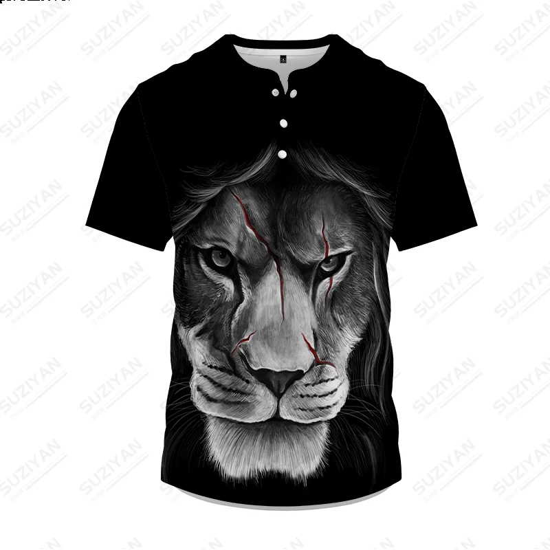 New Men's Button Short Sleeve Shirt T-shirt Wolf Lion 3D Print Cool Street Outdoor Short Sleeve Button Fashion T-shirt Clothing
New Men's Button Short Sleeve Shirt T-shirt Wolf Lion 3D Print Cool Street Outdoor Short Sleeve Button Fashion T-shirt Clothing
