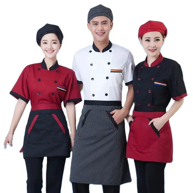 Chef Overalls Men's Long Sleeves Hotel Chef Clothes Short Sleeves Restaurant Kitchen Work Clothes Jacket Clothes Chef Uniforns
Chef Overalls Men's Long Sleeves Hotel Chef Clothes Short Sleeves Restaurant Kitchen Work Clothes Jacket Clothes Chef Uniforns