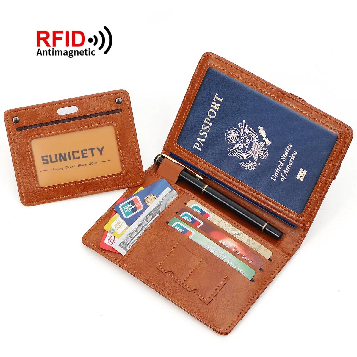 Leather Multifunctional Organizer Vaccine Card Holder Travel ID Passport Holder RFID Driving Licence PU Passbook Case Wallet Bag
Leather Multifunctional Organizer Vaccine Card Holder Travel ID Passport Holder RFID Driving Licence PU Passbook Case Wallet Bag