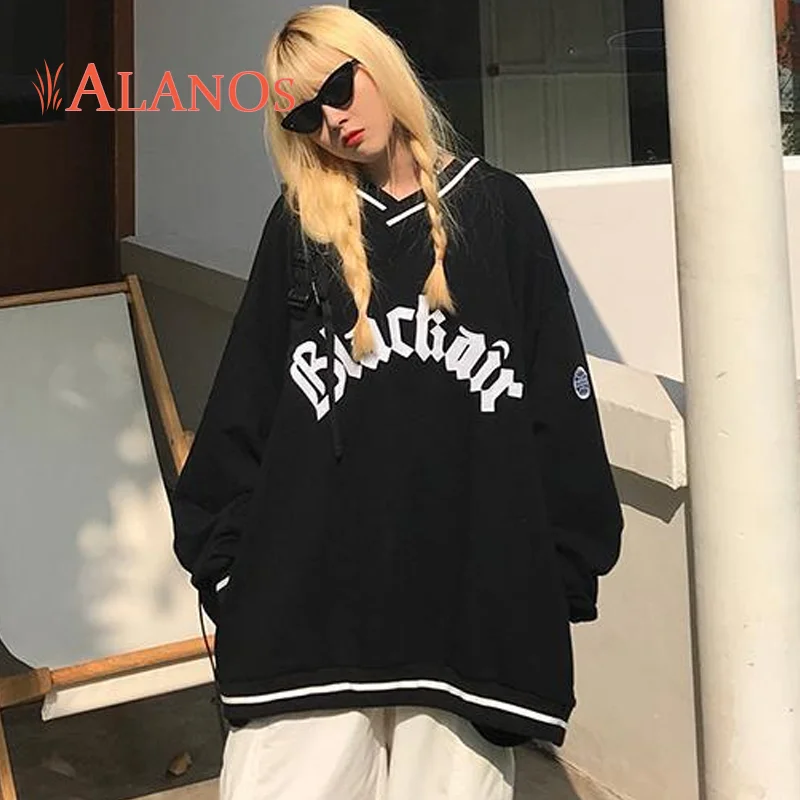 ALANOS Women Hoodies V-neck Pullover Tops Loose Long-sleeves Letter Fashion Female 2022 Hot Hit y2k Ins Casual All-match Top
ALANOS Women Hoodies V-neck Pullover Tops Loose Long-sleeves Letter Fashion Female 2022 Hot Hit y2k Ins Casual All-match Top