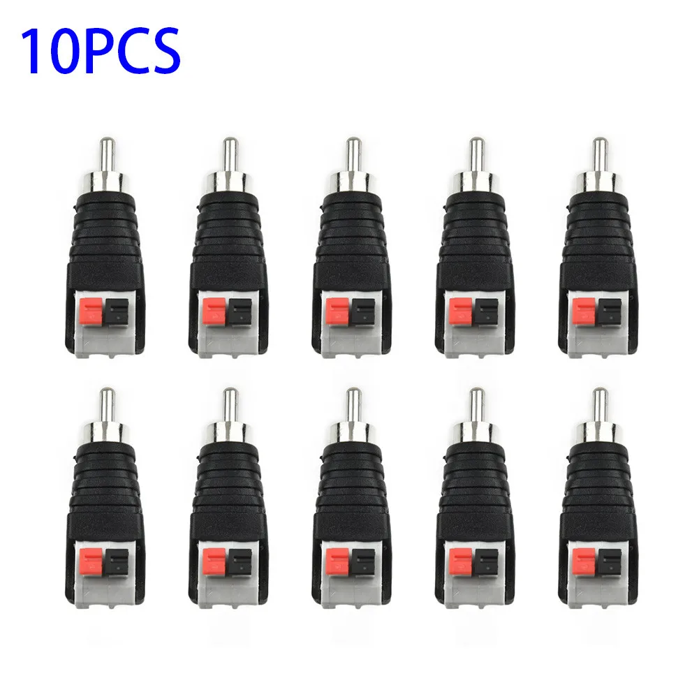 10pcs Speaker Wire Cable To Audio Male Cable Professional Jack Press Plug RCA Connector Adapter Cable RCA Male Connectors
10pcs Speaker Wire Cable To Audio Male Cable Professional Jack Press Plug RCA Connector Adapter Cable RCA Male Connectors