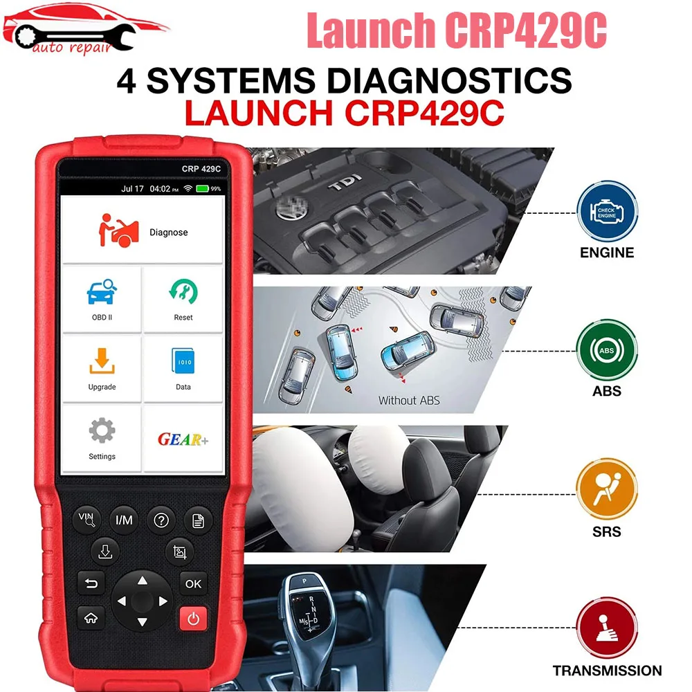 Диагностический сканер LAUNCH X431 CRP429C для двигателя/ABS/SRS/AT 4, 15 сервисных функций, бесплатное обновление PK CRP479
Диагностический сканер LAUNCH X431 CRP429C для двигателя/ABS/SRS/AT 4, 15 сервисных функций, бесплатное обновление PK CRP479