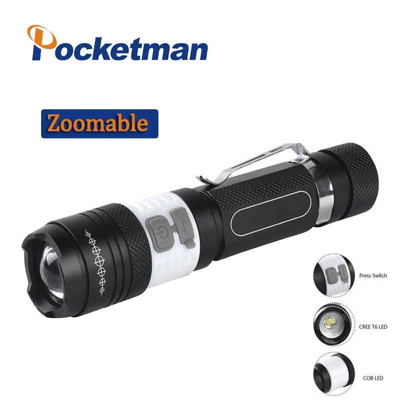 Portable Mini LED+COB Flashlight 3 Modes Waterproof Zoomable Torch with Aluminum Alloy and Pen clip Outdoor Camping Fishing
Portable Mini LED+COB Flashlight 3 Modes Waterproof Zoomable Torch with Aluminum Alloy and Pen clip Outdoor Camping Fishing