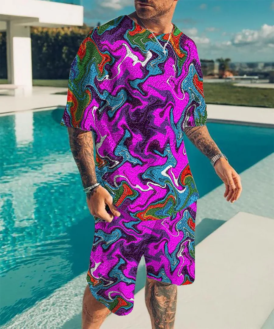Summer European and American Men's Suits Fashion T-shirt + Shorts 2 Piece Retro Printed Sportswear Casual Streetwear
Summer European and American Men's Suits Fashion T-shirt + Shorts 2 Piece Retro Printed Sportswear Casual Streetwear