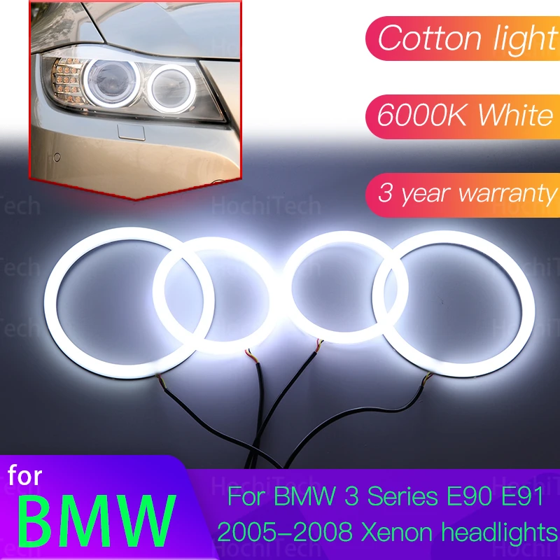 Комплект ангельских глаз 2005 л хлопок белый гало светильник для BMW 3 серии E90 E91 2006