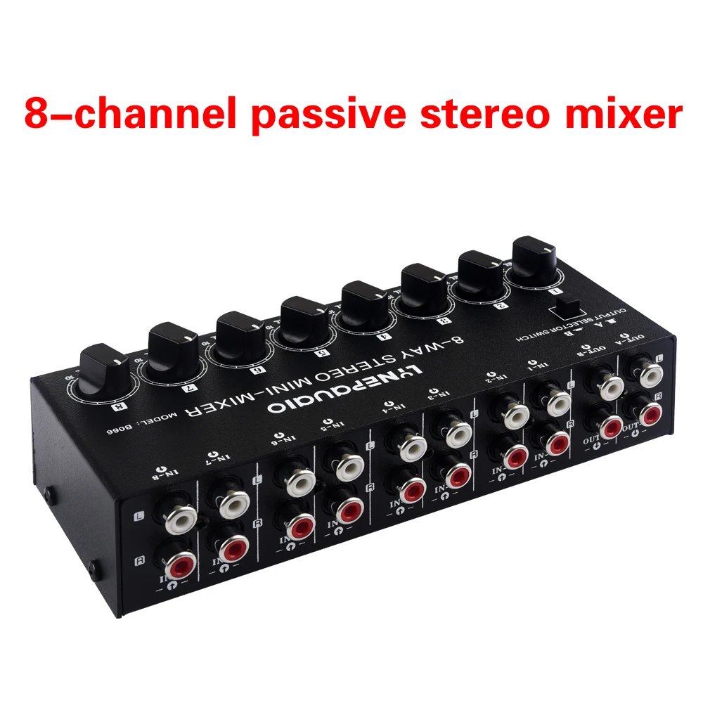 2023 new mini stereo 8-channel passive mixer o power supply 8-channel stereo audio mixer RCA interface 
2023 new mini stereo 8-channel passive mixer o power supply 8-channel stereo audio mixer RCA interface