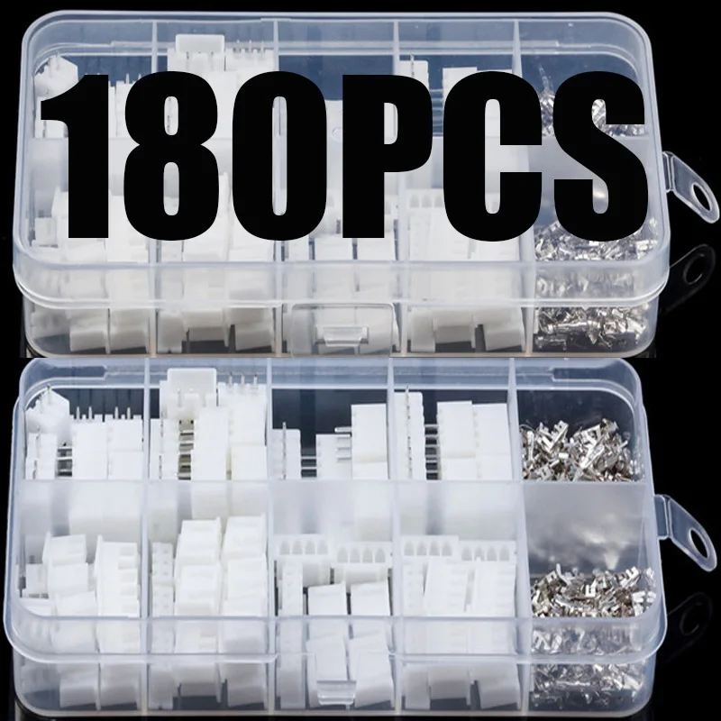 180pcs 2.54mm 60Set JXT-XH 2-4 Pins Jumper Pin Wire Connector Header Socket Housing Female Terminals Connector Kit
180pcs 2.54mm 60Set JXT-XH 2-4 Pins Jumper Pin Wire Connector Header Socket Housing Female Terminals Connector Kit