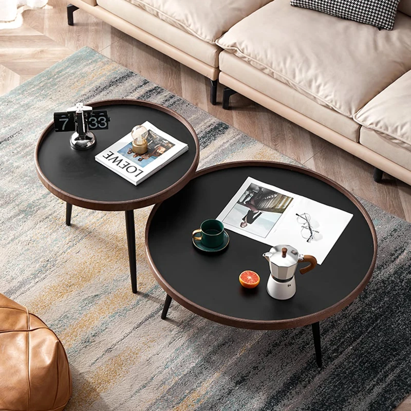 

Минималистичный маленький кофейный столик, круглые черные прикроватные столики для геймеров, низкие столы, обеденная гостиная в скандинавском стиле, классическая мебель