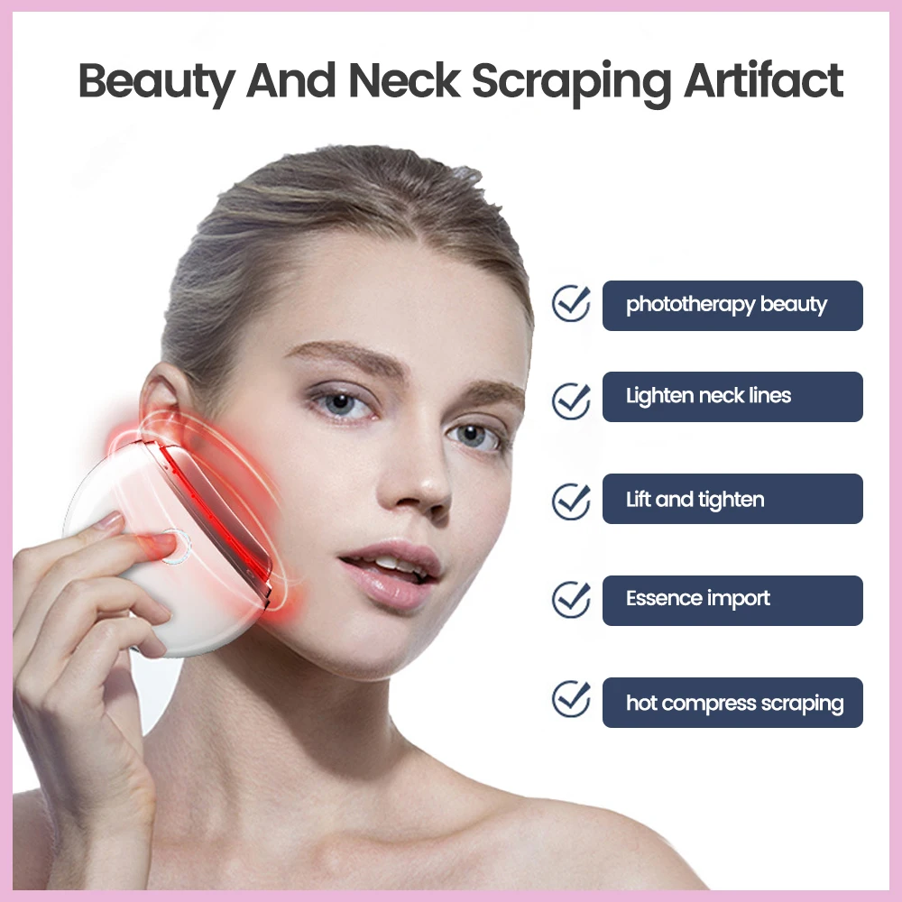4Modes of EMS Facial Massage Scraping Heating Vibrating Color Light Microcurrent Lifting Tightening Face Neck Body Skin Scraping
4Modes of EMS Facial Massage Scraping Heating Vibrating Color Light Microcurrent Lifting Tightening Face Neck Body Skin Scraping