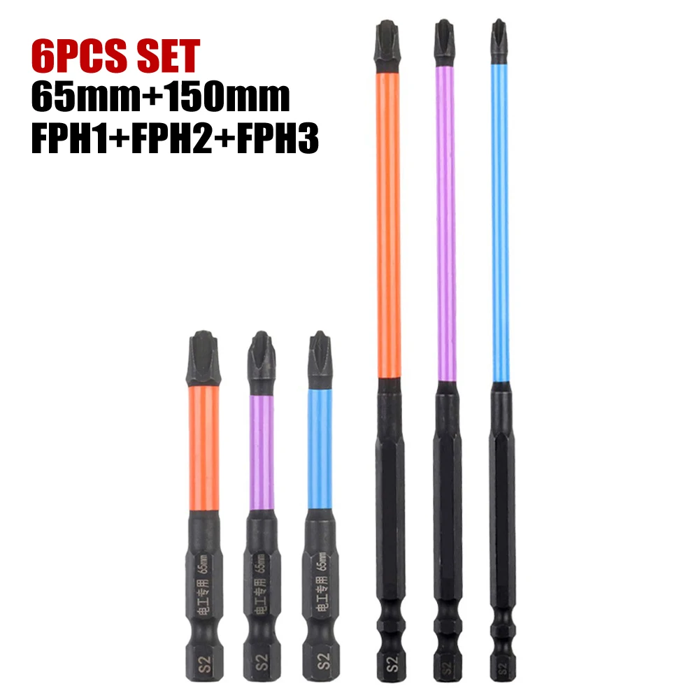 6pcs Magnetic Cross Screwdriver Bits Non-Slip Drill Bits Batch Head FPH1 FPH2 FPH3 For Electrician Screwdriver Set 65mm 150mm
6pcs Magnetic Cross Screwdriver Bits Non-Slip Drill Bits Batch Head FPH1 FPH2 FPH3 For Electrician Screwdriver Set 65mm 150mm